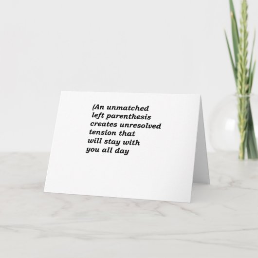 Grappige Engelse grammatica - ongeëvenaarde haakje Kaart (Voorkant)