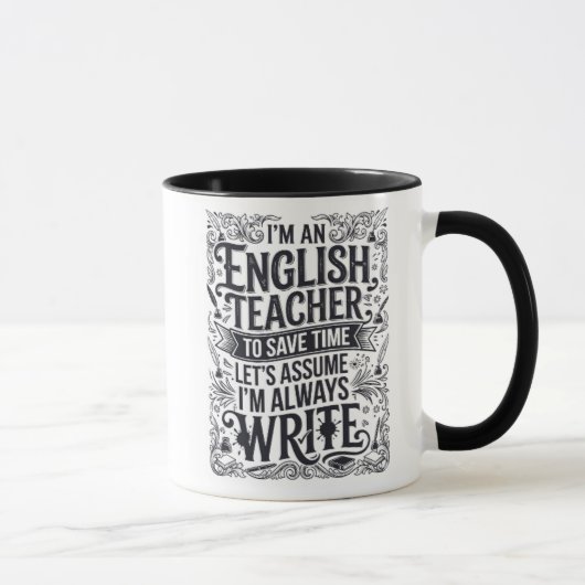 Grappige Engelse leraar altijd typografie mok schr (Rechts)