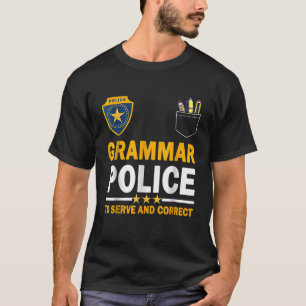 Grappige Engelse leraar grammaticapolitie T-shirt