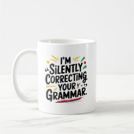 Grappige Engelse leraar: Silent Grammar Design voo Koffiemok