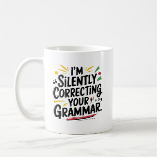 Grappige Engelse leraar: Silent Grammar Design voo Koffiemok