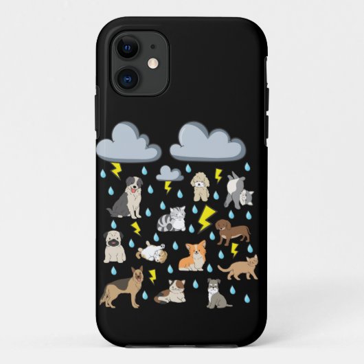 Grappige Engelse uitdrukking Regenachtige katten e Case-Mate iPhone Case (Achterkant)