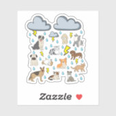 Grappige Engelse uitdrukking Regenachtige katten e Sticker (Vel)