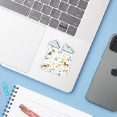 Grappige Engelse uitdrukking Regenachtige katten e Sticker (Laptop met iPhone)
