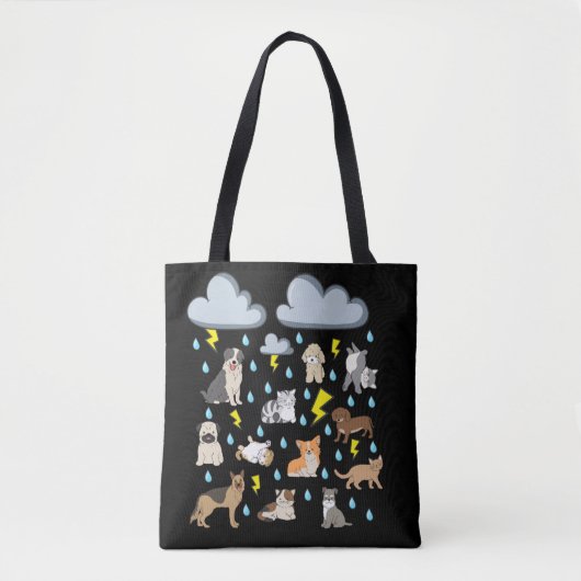 Grappige Engelse uitdrukking Regenachtige katten e Tote Bag (Voorkant)
