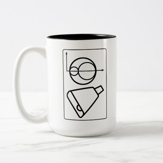 Grappige engineering Mohr's Circle Meer Cowbell Tweekleurige Koffiemok (Links)