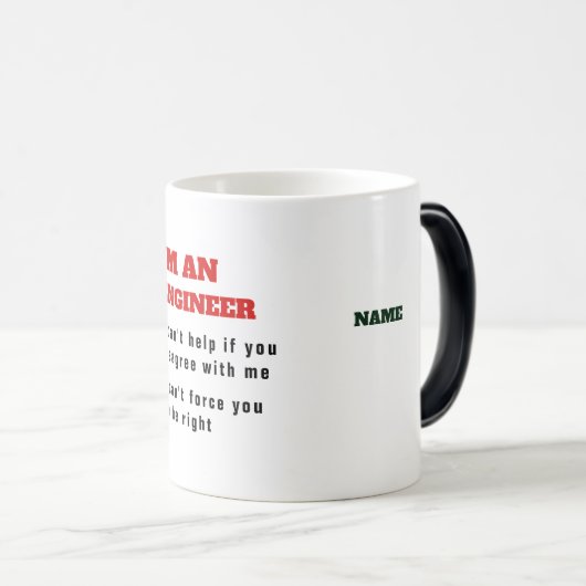 Grappige ENGINEUR Engineering Citaat Warmte MAGIE Magische Mok (Voorkant rechts)