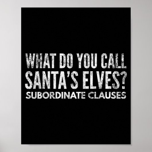 Grappige Englieacher over Grammatica en Kerstmis  Poster (Voorkant)
