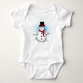 Grappige Enkele Sneeuwman met Zachte Blauwe Tint o Romper