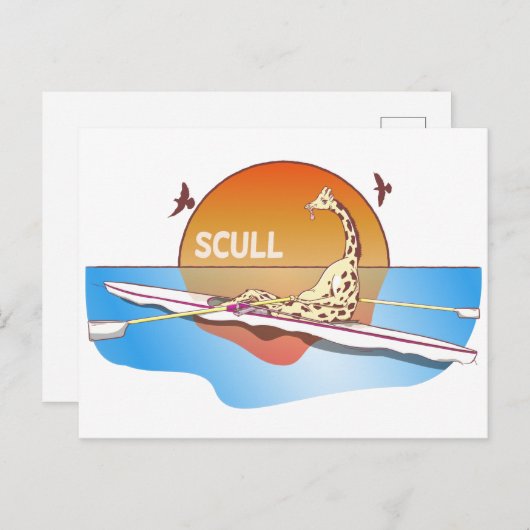 Grappige enkelschedels roeien briefkaart (Voorkant / Achterkant)