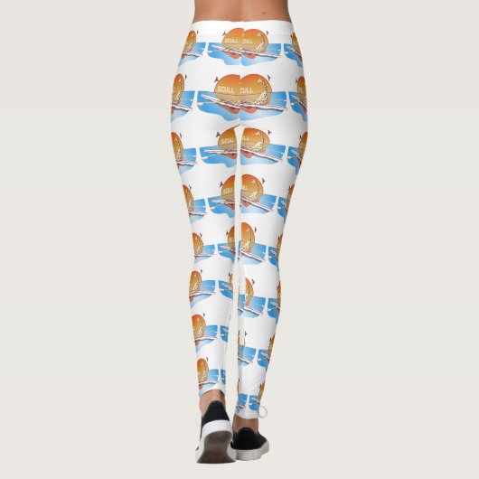 Grappige enkelschedels roeien leggings (Achterkant)