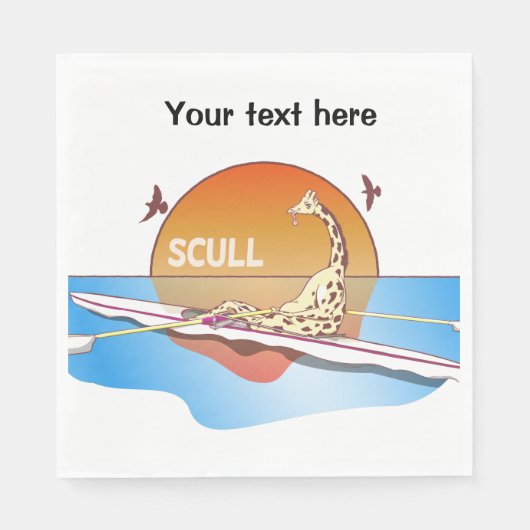 Grappige enkelschedels roeien servet (Voorkant)