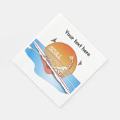 Grappige enkelschedels roeien servet (Hoek)