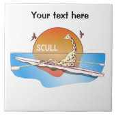 Grappige enkelschedels roeien tegeltje (Voorkant)