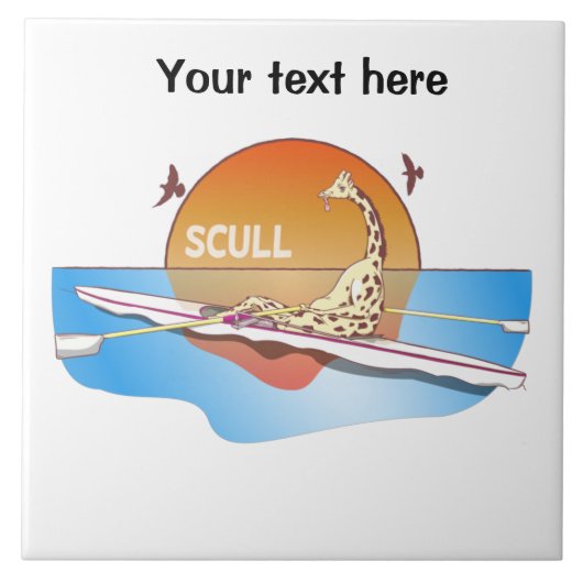 Grappige enkelschedels roeien tegeltje (Voorkant)