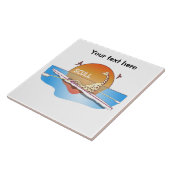 Grappige enkelschedels roeien tegeltje (Zijkant)