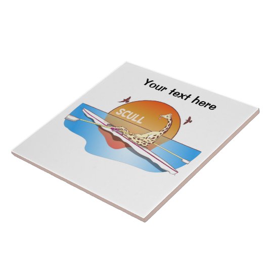 Grappige enkelschedels roeien tegeltje (Zijkant)