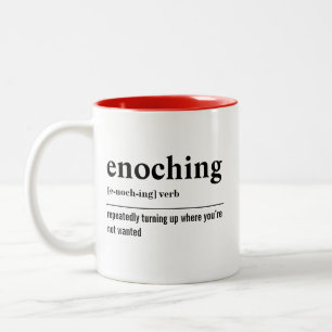 Grappige enoching Definitie Tweekleurige Koffiemok