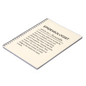 Grappige epidemioloog definitie gepersonaliseerd notitieboek (Linkerzijde)