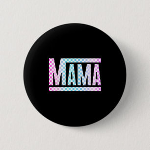 Grappige epische mama geruite kleurrijke gloed moe ronde button 5,7 cm