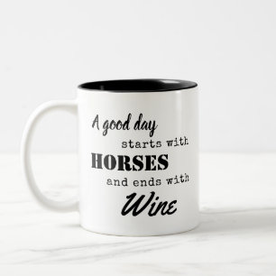 Grappige Equestrian Paard Wijn Koffie Thee Tweekleurige Koffiemok
