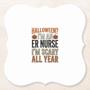 Grappige ER-verpleegster Halloween Verschrikkelijk Kartonnen Onderzetters
