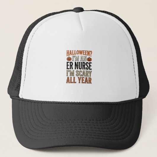 Grappige ER-verpleegster Halloween Verschrikkelijk Trucker Pet (Voorkant)