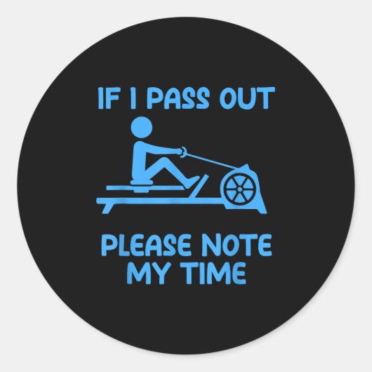 Grappige Erg Machine Gym Ergometer Roei Oefening Ronde Sticker (Voorkant)