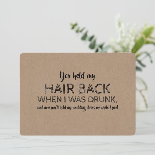 Grappige ervaring bruidsmeisje Maid of Honor Voors Kaart (Staand voorkant)