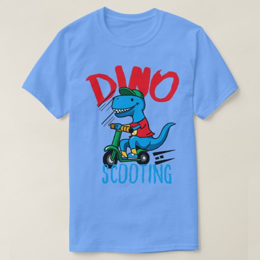 Grappige EScooter Dino Driving Scooter 1 T-shirt (Design voorkant)