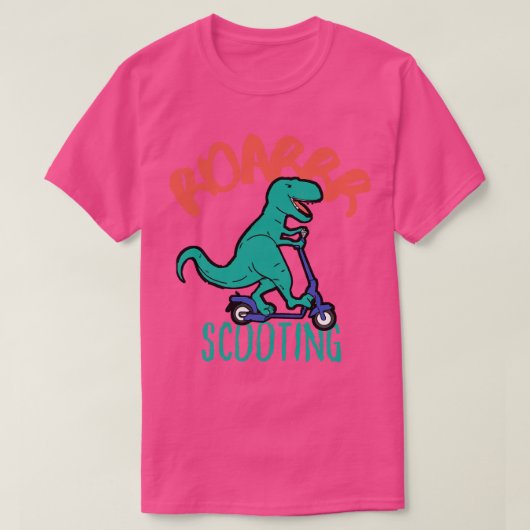 Grappige EScooter Dino Driving Scooter 2 T-shirt (Design voorkant)