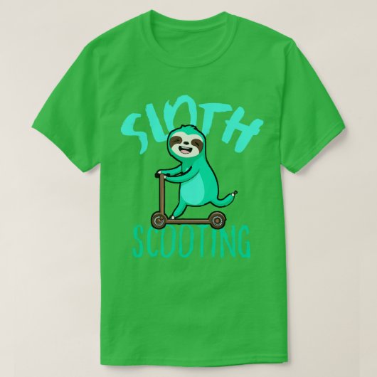 Grappige EScooter Schattige Kawaii Luiaard Rijden  T-shirt (Design voorkant)