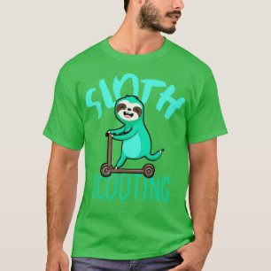 Grappige EScooter Schattige Kawaii Luiaard Rijden  T-shirt