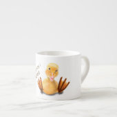 Grappige Espresso Cup met Happy Duck - Smile Kop (Voorkant rechts)