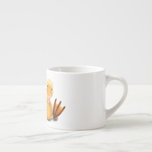 Grappige Espresso Cup met Happy Duck - Smile Kop (Rechts)