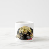 Grappige Espresso Cup met Pug Dog Espresso Kop (Voorkant)