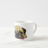 Grappige Espresso Cup met Pug Dog Kop (Voorkant rechts)