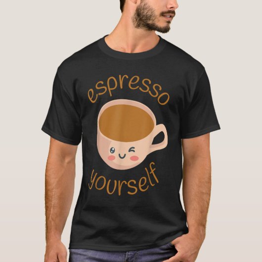 Grappige espresso zelf koffie t-shirt (Voorkant)