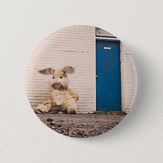 grappige esster bunny ronde button 5,7 cm (Voorkant)
