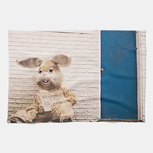 grappige esster bunny theedoek (Horizontaal)