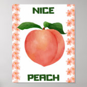 Grappige Esthetische Vrucht Perzik Muurkunst Poster (Voorkant)