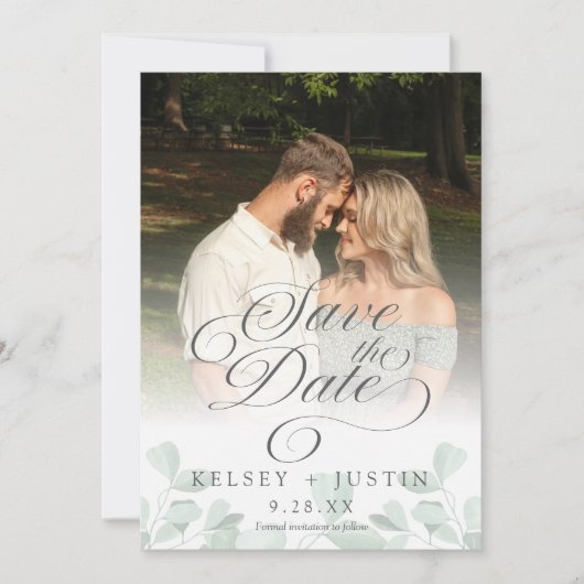 Grappige eucalyptusfoto Sla de datumkaarten op Save The Date (Voorkant)