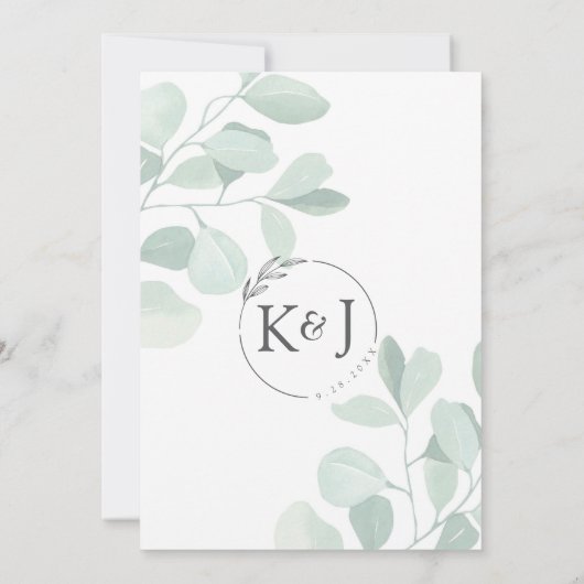 Grappige eucalyptusfoto Sla de datumkaarten op Save The Date (Achterkant)