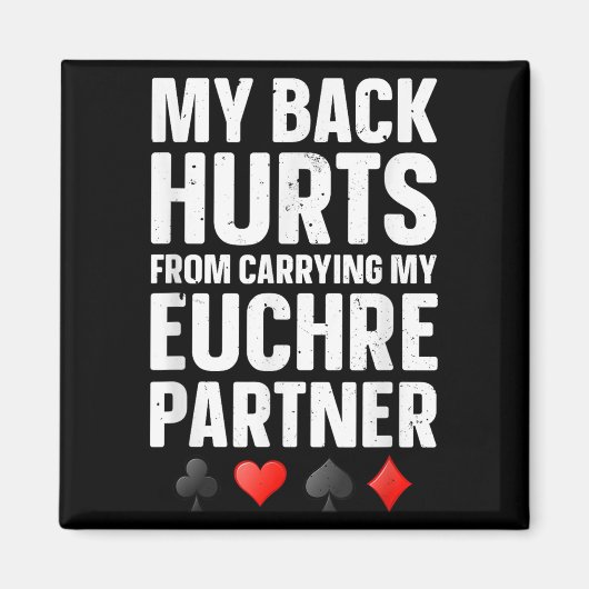 Grappige Euchre kunst voor mannen vrouwen Euchre p Magneet (Voorkant)