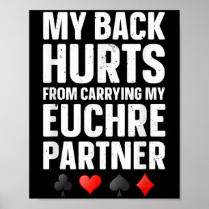 Grappige Euchre kunst voor mannen vrouwen Euchre p Poster
