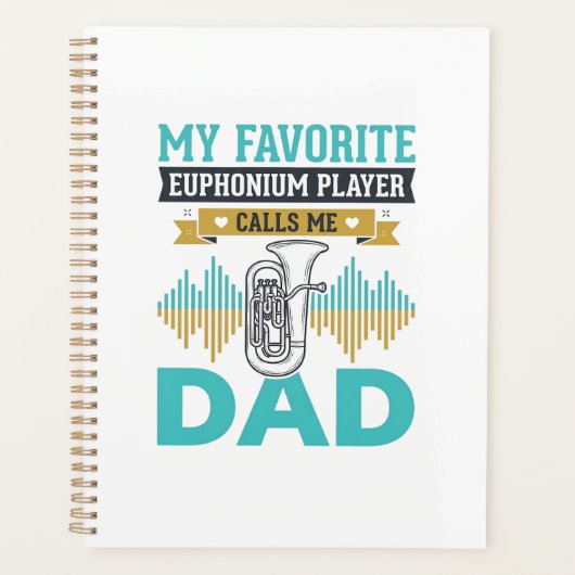 Grappige Euphonium Vader Vintage Muziekinrichting_ Planner (Voorkant)