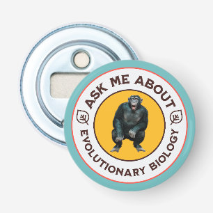 Grappige Evolutie Biologie Meme Nerd Humor Cadeau Button Flesopener