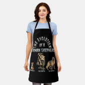 Grappige Evolutie Duitse Herder Dinosaurus Pet Dog Schort (Gedragen)