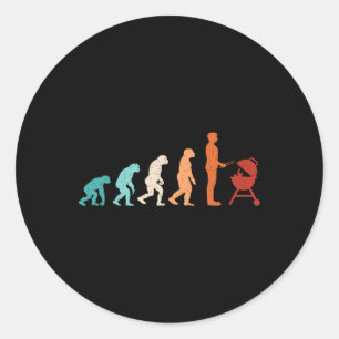 Grappige Evolutie Grillen Barbecue Grill Lover BBQ Ronde Sticker