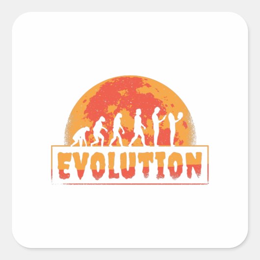 Grappige evolutie van aap tot zombie vierkante sticker (Voorkant)